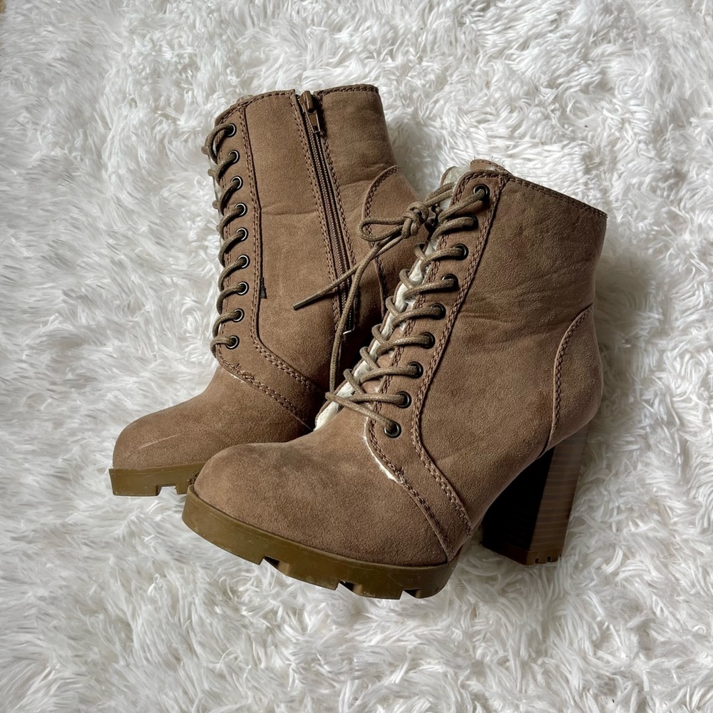 Tan/Brown Suede Fashion Boots Bamboo